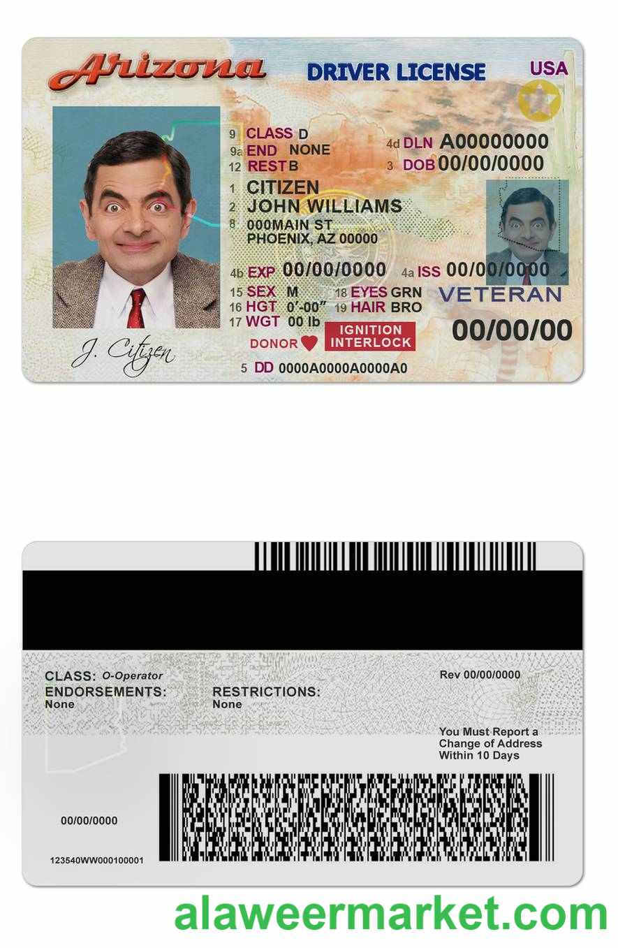 USA Arizona driving license